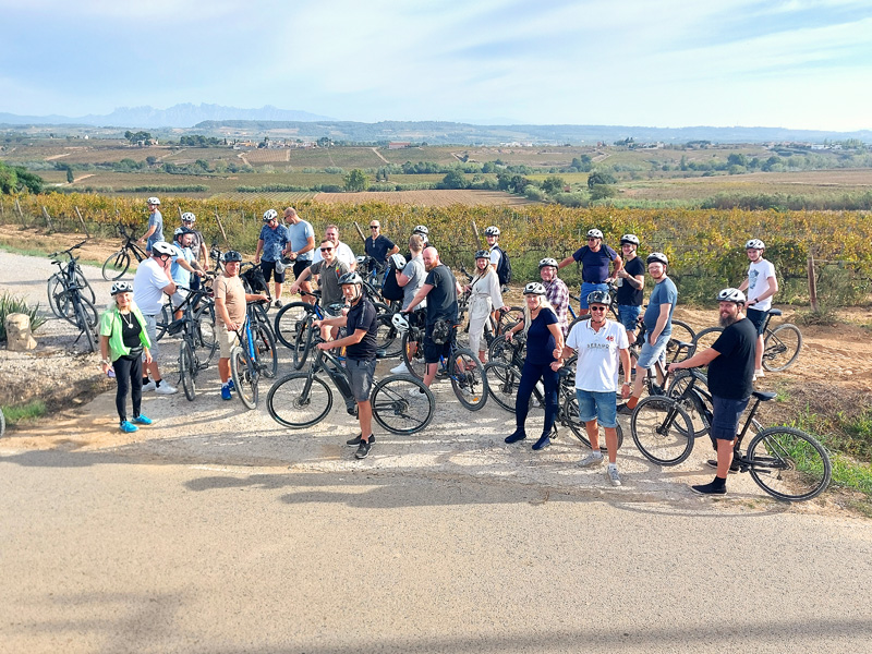 bicicleta electrica grupo tour vinedos barcelona